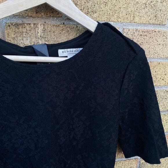 Burberry London Floral Zip Dress Black Mohair Pattern Size 8 - Picture 8 of 16